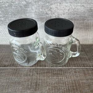 Golden Harvest Mason Jar Style Salt & Pepper Shakers With Lids 3”X2”